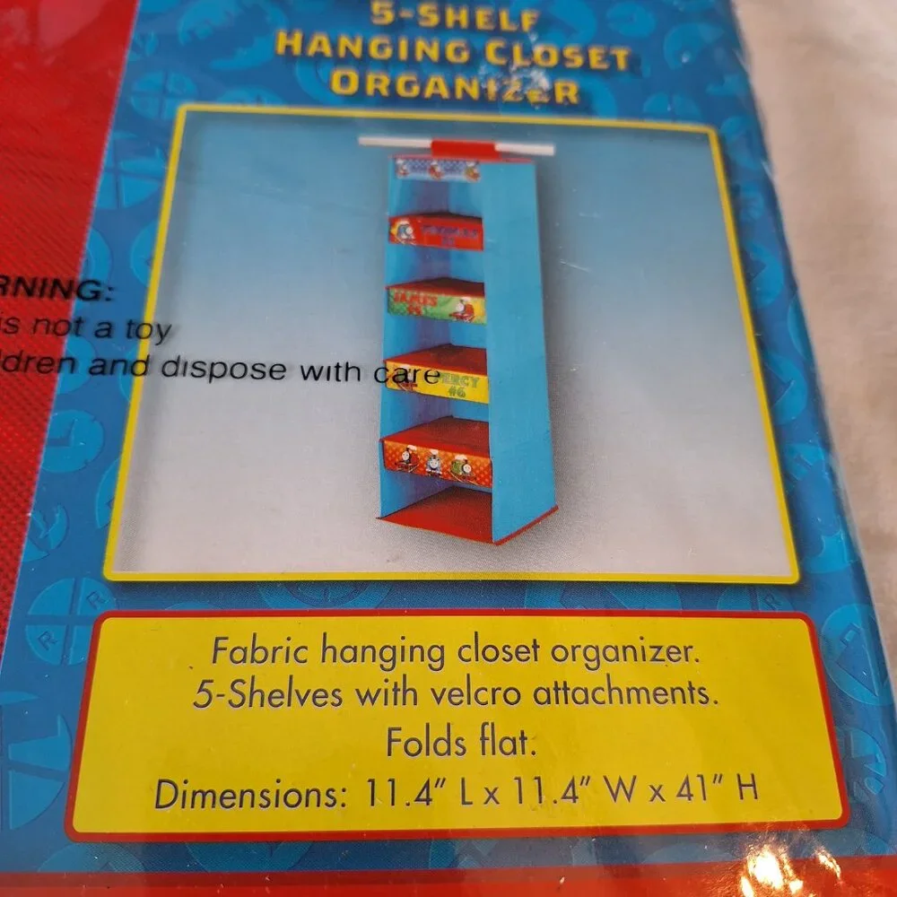 2013 Thomas The Train & Friends 5 Shelf Closet‎ Organizer Folds Flat Storage